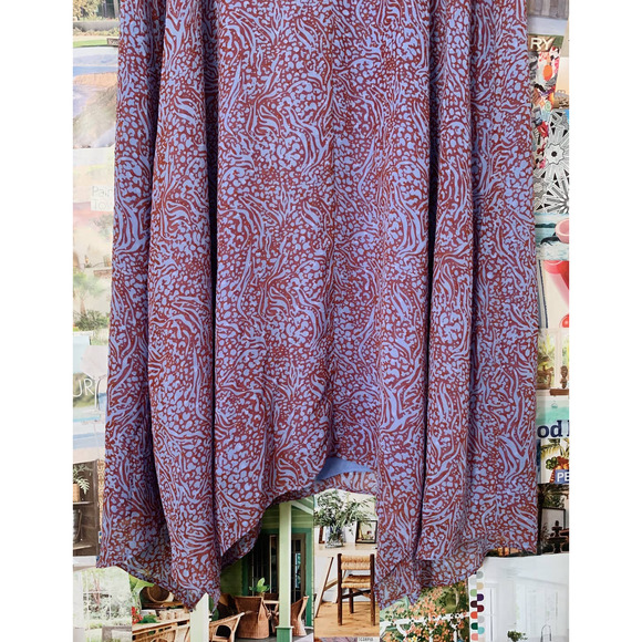 Blue and Red hush Keyhole Puff Sleeve Maxi Dress UK 14/US L - Picture 8 of 9